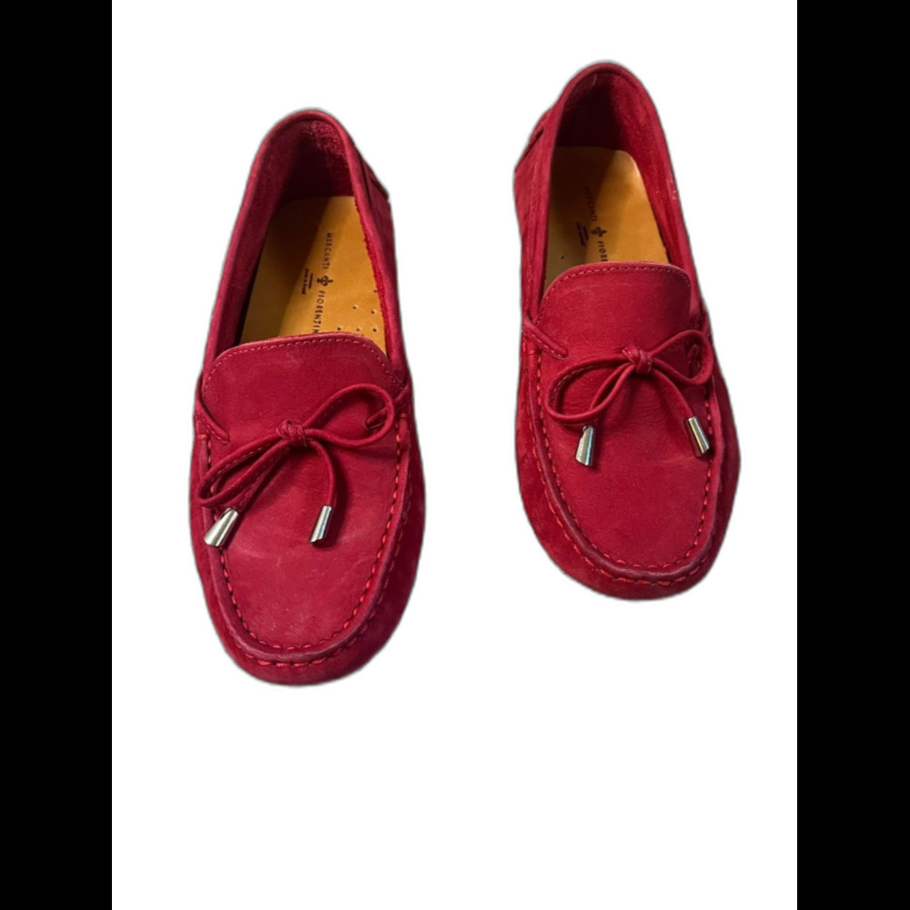 Mercanti Fiorentini Women’s Red Suede Driving Loafers Size 6.5 Made in Brazil